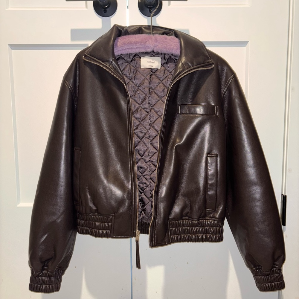 Aritzia Brown Leather Jacket